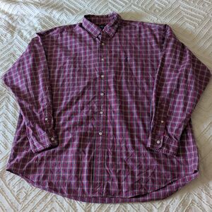 Ralph Lauren "Blake" XXL Men’s Plaid Shirt – Red/Blue 100% Two-Ply Cotton